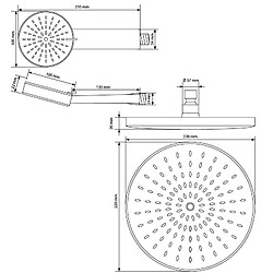 Acheter ECD Germany Ensemble de Douche à Main, Set Pomme de Douche à Effet Pluie , en Acier inoxydable, Noir/Argent, Rond, Buses Anti-calcaire, Set Pomme de Douche et Tête de Douche Pluie pour Salle de Bain