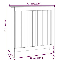 vidaXL Cache-radiateur Blanc 79,5x19x84 cm Bois massif de pin pas cher