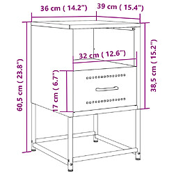 vidaXL Tables de chevet 2 pcs jaune moutarde 36x39x60,5 cm acier pas cher