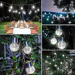 Acheter Universal Lumière de nuit éclairage d'environnement extérieur suspendu lumière solaire verre cassé lumière solaire imperméable LED boules décoratives COLD3