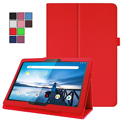 Etui en PU support de litchi rouge pour votre Lenovo Tab M10 TB-X605F