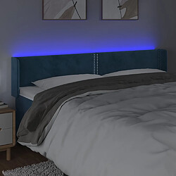 Avis vidaXL Tête de lit à LED Bleu foncé 183x16x78/88 cm Velours