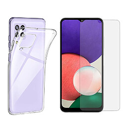 Xeptio Samsung Galaxy A22 4G coque transparente et vitre