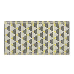 Acheter Beliani Tapis extérieur au motif triangles gris et jaunes 60 x 105 cm HISAR