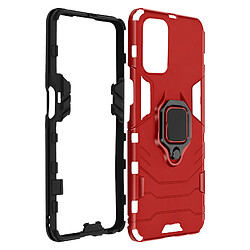 Avizar Coque Oppo A74 5G et A54 5G Hybride Antichoc Bague Métallique Support rouge