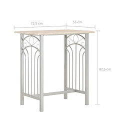 vidaXL Ensemble de bar 3 pcs Bois et acier pas cher