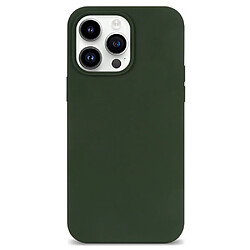 Coque en silicone anti-rayures, revêtement de fibres pour votre iPhone 14 Pro - vert armé