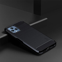 Coque en TPU MOFI surface brossée, texture en fibre de carbone pour votre T-Mobile REVVL 6 5G - bleu