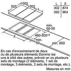 Domino induction 30cm 2 feux 3700w noir - eh375fbb1e - SIEMENS