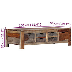 vidaXL Table basse Gris 100x50x30 cm Bois massif pas cher