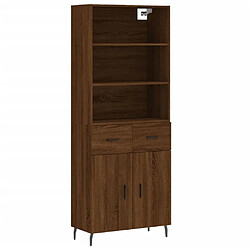 vidaXL Buffet haut Chêne marron 69,5x34x180 cm Bois d'ingénierie