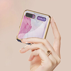 Avis Coque pour Samsung Galaxy Z Flip ultra-mince anti-Scratches Verre Coque Violet Rose