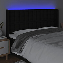 Acheter Maison Chic Tête de lit scandinave à LED,meuble de chambre Noir 203x16x118/128 cm Tissu -MN61198