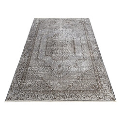 Avis Vidal Tapis de laine 206x109 gris Ultra Vintage