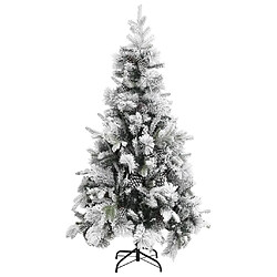 vidaXL Sapin de Noël à flocons de neige et pommes de pin 225 cm PVC/PE