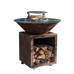 GRILL CHIC PACK DÉCOUVERTE Braséro BBQ Classique 100x90 DOUBLE CUVE Corten