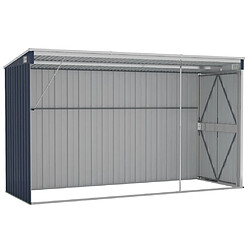 Acheter Helloshop26 Abri de jardin cabane cabanon maison de stockage remise extérieur hangar outils robuste mural 118 x 288 x 178 cm acier anthracite 02_0022330