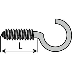 Avis Rawlplug Crochets darmoire vis à bois acier zingué, diamètre 4,5 mm, longueur 30 mm, boîte de 100 crochets