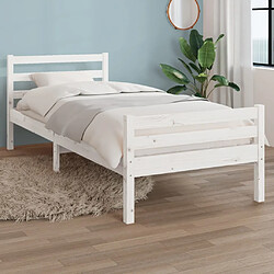 vidaXL Cadre de lit sans matelas blanc bois massif 90x200 cm