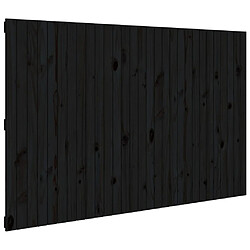 vidaXL Tête de lit murale Noir 185x3x110 cm Bois massif de pin