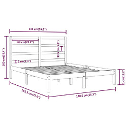 vidaXL Cadre de lit sans matelas 135x190 cm bois massif pas cher