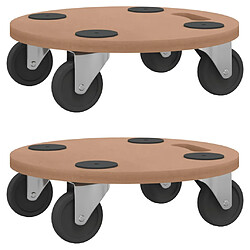 vidaXL Chariots sur roulettes 2 pcs rond bois d'ingénierie