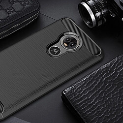 Wewoo Coque TPU antichoc en fibre de carbone, texture brossée, pour MOTO E6 (noir)