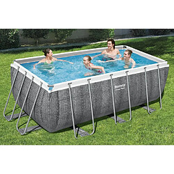 Bestway Ensemble de piscine rectangulaire Power Steel 412x201x122 cm