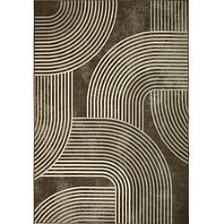 Thedecofactory HAPPY - Tapis scandinave moderrne motif design 160x230 taupe