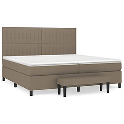 vidaXL Sommier à lattes de lit avec matelas Taupe 200x200 cm Tissu