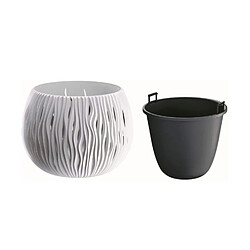 Pot de Fleurs avec insert Prosperplast Sandy Bowl DSK370 Ø 370 mm 9L Blanc