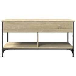 ComfortXL Table Basse Chêne Sonoma 100x50x50cm Bois D'ingénierie Et Métal pas cher