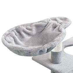 Helloshop26 Arbre à chat griffoir grattoir niche jouet animaux peluché en sisal 150 cm gris 3702175 pas cher