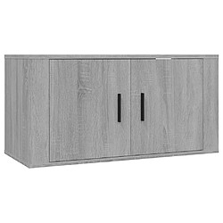 Maison Chic Meuble TV scandinave mural Banc TV suspendu pour salon - Sonoma gris 80x34,5x40 cm -MN63353