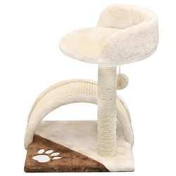 Avis Helloshop26 Arbre à chat griffoir grattoir niche jouet animaux peluché en sisal 40 cm beige et marron 3702226