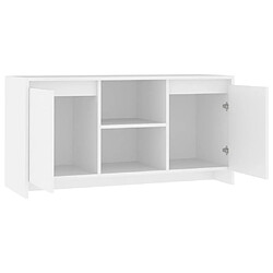 Acheter vidaXL Meuble TV Blanc 102x37,5x52,5 cm Bois d'ingénierie