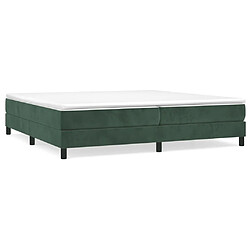 Maison Chic Lit Adulte - Lit simple Lit à sommier tapissier et matelas moelleux - Meuble de Chambre - Vert foncé 200x200cm Velours -MN54089