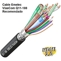 Emelec VIASCOM CH001 Connecteur HDMI 2.0 Contacts dorés, Montage par vis. Couleur métallique. pas cher