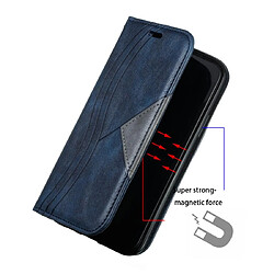 Acheter Wewoo Coque Pour iPhone 11 Pro Splicing Color Magnetic Hem Housse en cuir à rabat avec support et fentes cartes bleu