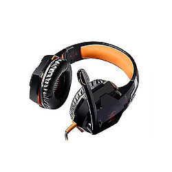 Universal Casque Gaming 3.5mm avec micro casque LED PC portable PS5 Slim (orange)