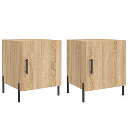 Maison Chic Lot de 2 Tables de chevet - Tables de Nuit chêne sonoma 40x40x50 cm bois ingénierie