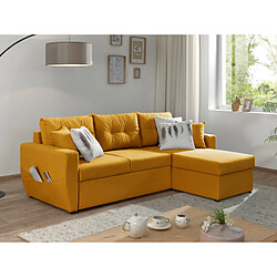 Bestmobilier Astoria - canapé d'angle réversible - convertible avec coffre - style contemporain- 4 places Astoria - canapé d'angle réversible - convertible avec coffre - style contemporain- 4 places - Jaune