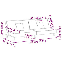 vidaXL Canapé-lit noir tissu pas cher
