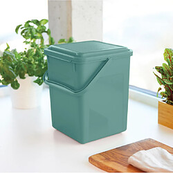 Seau à compost avec filtre à charbon Rotho Bio 9L vert foncé pas cher