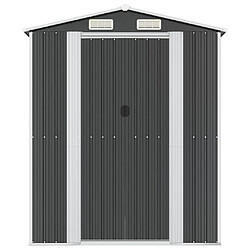 Helloshop26 Abri de jardin cabane cabanon maison de stockage remise extérieur hangar outils robuste 192 x 191 x 223 cm acier galvanisé anthracite 02_0022196