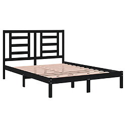 Avis vidaXL Cadre de lit sans matelas noir 140x200 cm bois massif de pin