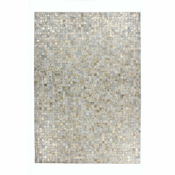 Paris Prix Tapis Patchwork en Cuir Rocket Ivoire & Or 120 x 170 cm