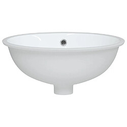 Avis vidaXL Évier de salle de bain blanc 43x35x19 cm ovale céramique