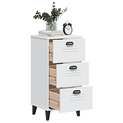 Avis Maison Chic Table de chevet, Table de Nuit blanc bois de pin solide