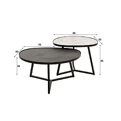 Acheter Lisa Design Haryana - lot de 2 tables basses - effet marbre